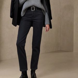 Banana Republic High Rise Straight Jean - Black